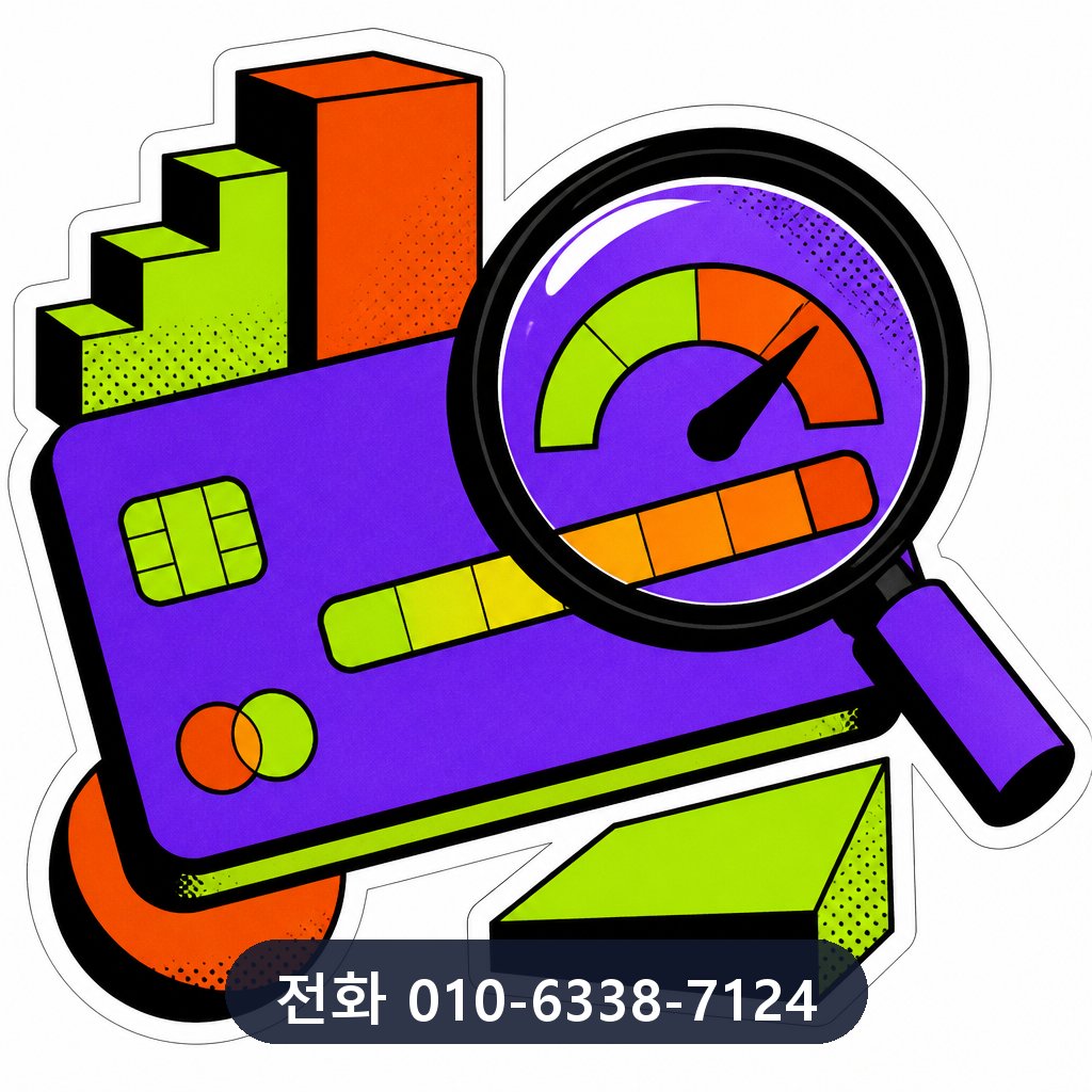 신용카드 한도 대출 한도 확인 이미지 · 문의 010-6338-7124